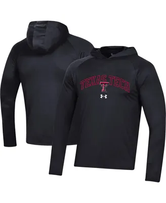 Men's Under Armour Black Texas Tech Red Raiders 2023 Sideline Hooded Raglan Long Sleeve T-shirt