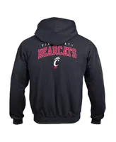 Big Boys Champion Black Cincinnati Bearcats Powerblend Two-Hit Pullover Hoodie