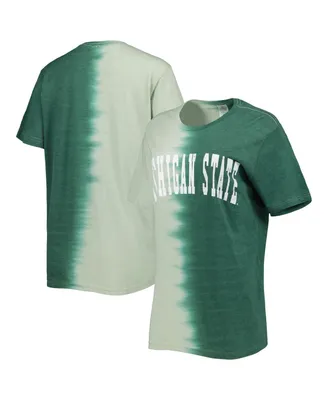 Women's Gameday Couture Green Distressed Michigan State Spartans Find Your Groove Split-Dye T-shirt