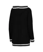 Women's Gameday Couture Black Kentucky Wildcats One More Round Tri-Blend Striped Cardigan Sweater