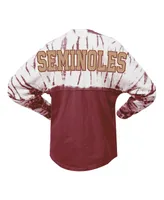 Women's Garnet Florida State Seminoles Tie-Dye Long Sleeve Jersey T-shirt