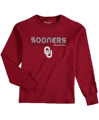 Big Boys Champion Crimson Oklahoma Sooners Jersey Long Sleeve T-shirt