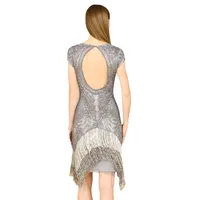 Lara Women's Beaded Fringe Short Cocktail Dress