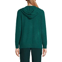 Lands' End Women's Cashmere Front Zip Hoodie Sweater