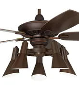 52" Journey Retro Indoor Ceiling Fan with Light Kit Led Dimmable Remote Control Oil Rubbed Bronze Adjustable 5-Light for House Bedroom Living Room Hom