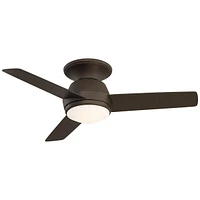 44" Marbella Breeze Modern Indoor Hugger Ceiling Fan with Dimmable Led Light Remote Control Bronze Opal Glass for Living Kitchen House Bedroom Family