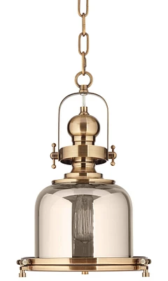 Possini Euro Design Elida Antique Brass Mini Pendant Lighting 11" Wide Modern Chrome Glass Bell Jar Shade Fixture for Dining Room Living House Foyer K