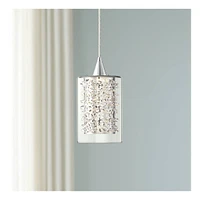 Possini Euro Design Enya Chrome Mini Pendant Lighting 5 1/2" Wide Modern Dimmable Led Crystal Clear Glass for Dining Room Living House Home Foyer Kitc