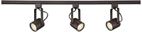 Pro Track Layna 3-Head Led Ceiling or Wall Track Light Fixture Kit Linear Bullet Spot-Light GU10 Dimmable Brown Bronze Finish Metal Modern Kitchen Bat