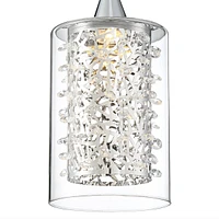 Possini Euro Design Enya Chrome Mini Pendant Lighting 5 1/2" Wide Modern Dimmable Led Crystal Clear Glass for Dining Room Living House Home Foyer Kitc