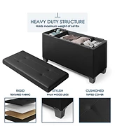 Nestl Inch Ottoman Storage Bench with Bins