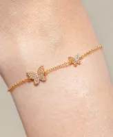 Girls Crew Gold-Tone Crystal Butterfly Bliss Bracelet