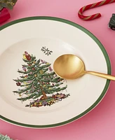 Spode Christmas Tree Rim Soup Bowls, Set of 4