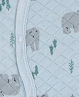 Baby Mode Boys and Girls Polar Bear Quilted Footie