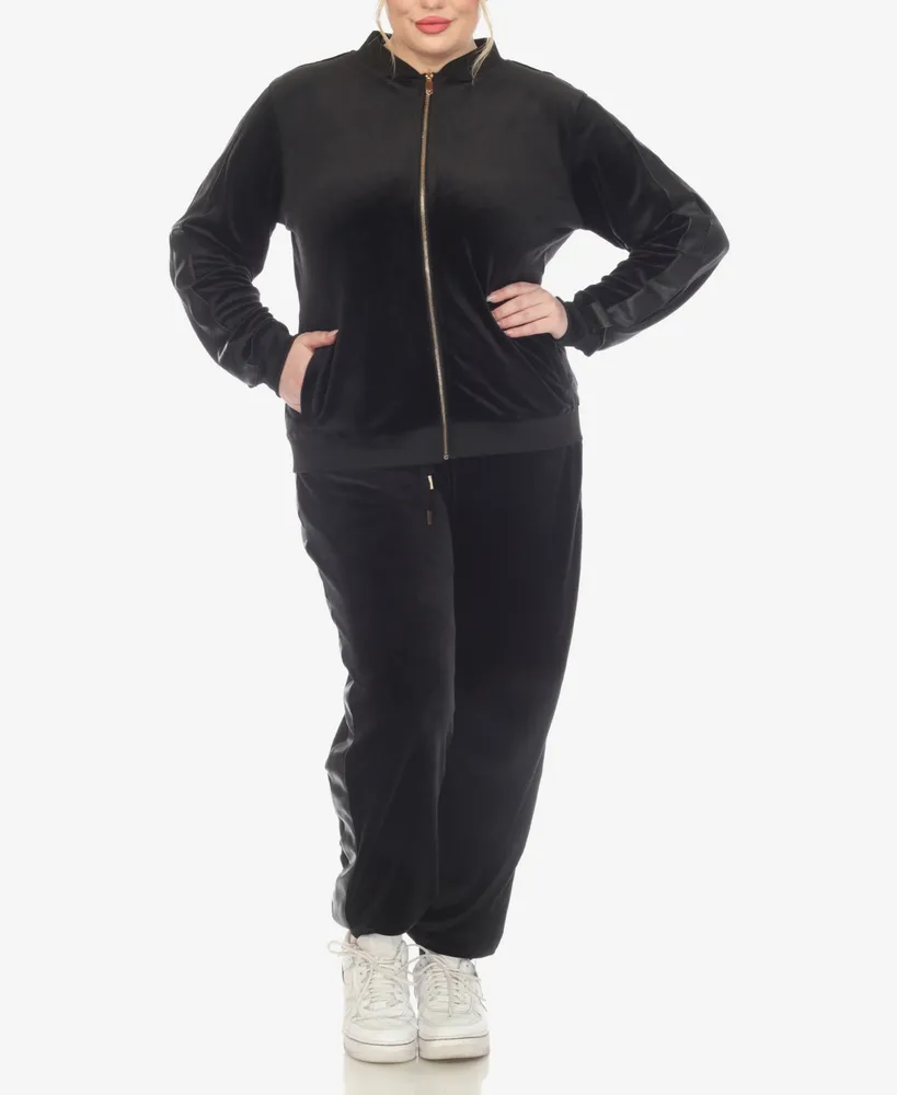 Juicy Couture Women's Side Stripe Velour Sweatpants Black Size Large 