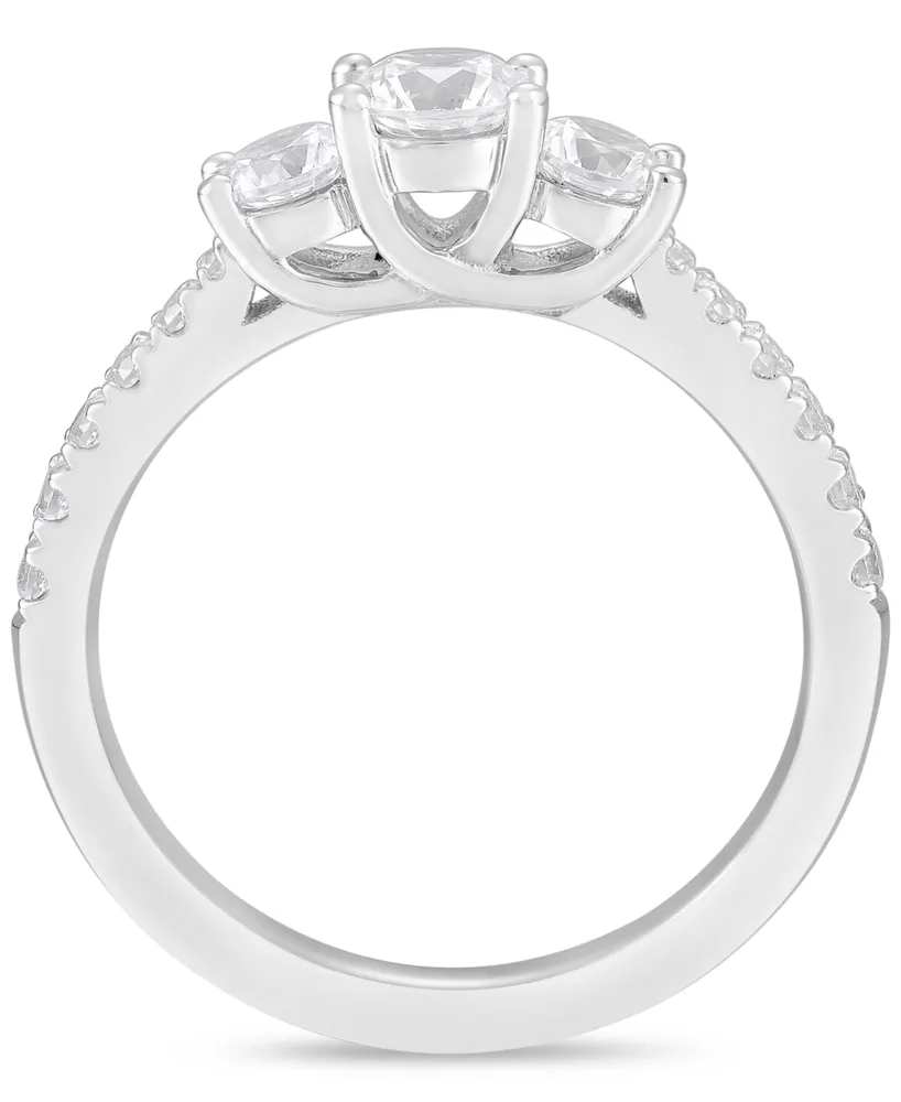 Diamond Three Stone Engagement Ring (1/2 ct. t.w.) in 14k White Gold