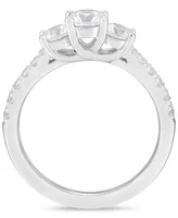 Diamond Three Stone Engagement Ring (1/2 ct. t.w.) in 14k White Gold