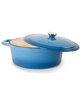 BergHOFF Neo 6pc Cast Iron Dutch Oven Cookware Set with Lids, Blue