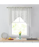 Hlc.me Joyce Semi Sheer Kitchen Swag Curtain Panels - Rod Pocket for Small Windows, Kitchen & Bathroom