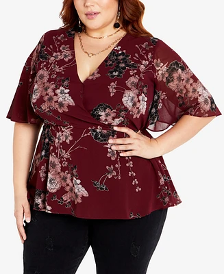 City Chic Plus Blossom Love Top