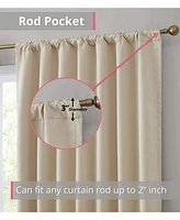 Hlc.me Hamilton 100% Complete Blackout Lined Drapery with Heavy Double Layer Thermal Insulated Energy Smart Rod Pocket Back Tab Window Curtains for Be
