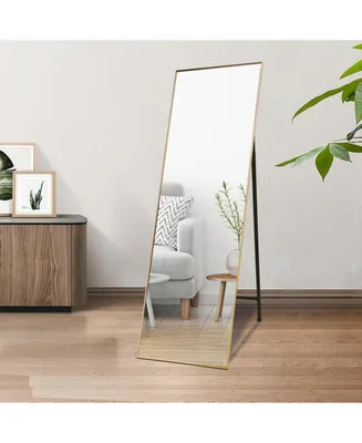 Simplie Fun Full Length Mirror Standing Gold 65''x22'' for Bedroom with Aluminum Frame, Large Full Body Floor Mirror Wall Hanging or Leaning Modern De