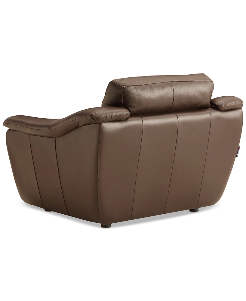 Closeout! Jennard 47" Leather Arm Chair, Created for Macy's