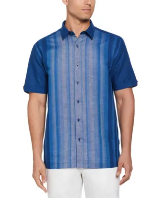 Cubavera Men's Short Sleeve Striped Button-Front Shirt