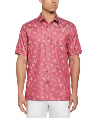 Cubavera Men's Jacquard Botanical Print Short-Sleeve Shirt
