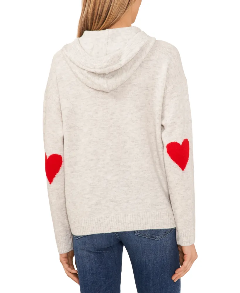 CeCe Women's Heart-Elbow Hoodie Sweater