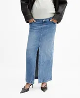 Mango Women's Denim Maternity Skirt