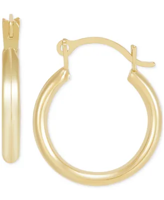 Polished Tube Extra Small Hoop Earrings (12mm) in 10k Gold