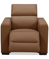 Nevio 39" Leather Power Recliner and Headrest, Created For Macy's