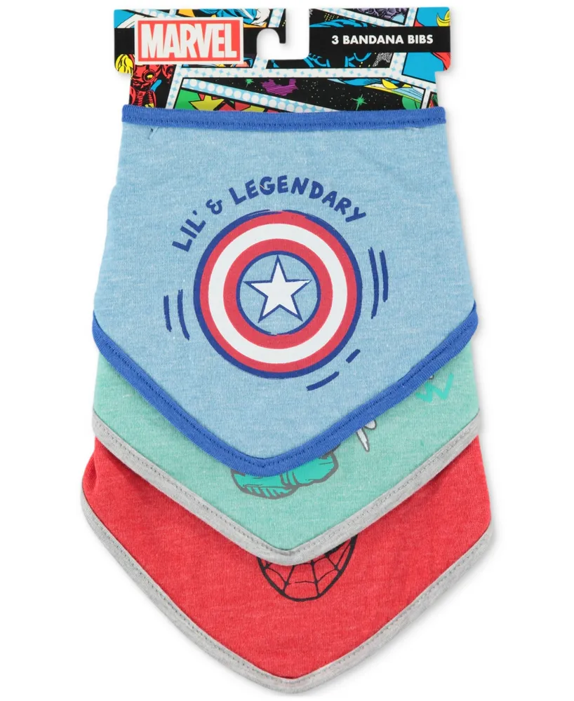 Happy Threads Baby Boys Marvel Bandana Bibs, Pack of 3