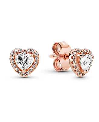 Pandora Clear Cubic Zirconia Heart Stud Earrings