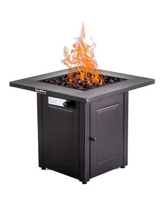 Simplie Fun 28In Propane Fire Pits Table, 50000 Btu Gas Square Outdoor Dining Fire Pit Fireplace Dining