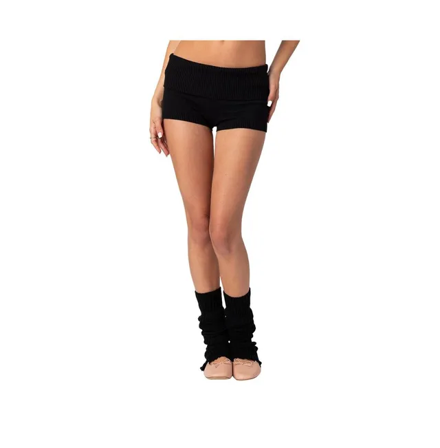 EDIKTED Lindsay Ruffle Knitted Womens Shorts