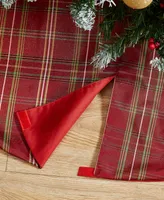 Elrene Shimmering Plaid Holiday Tree Skirt, 48" x 48"