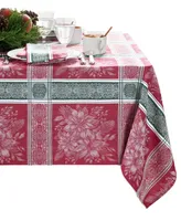 Elrene Poinsettia Plaid Jacquard Plaid Tablecloth
