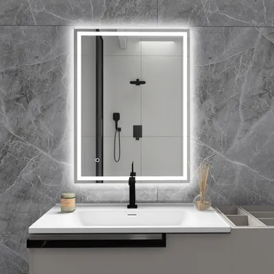 Simplie Fun 32 X 24 In. Rectangular Frameless Wall-Mount Anti-Fog Tooth Led Light Bathroom Vanity Mirror