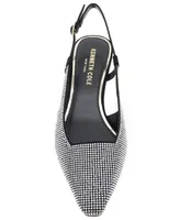 Kenneth Cole New York Women's Martha Crystals Kitten Heel Sling Back Pumps