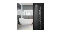 44" Chrome Brass Rainfall Shower Panel Wall Mount with Hand Show