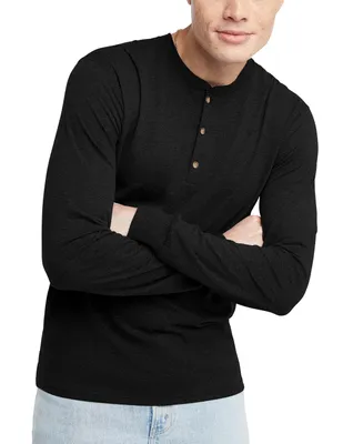 Men's Hanes Originals Tri-Blend Long Sleeve Henley T-shirt
