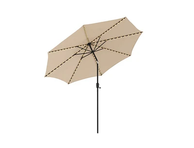 Slickblue 10 Feet Patio Umbrella with 112 Solar Lights and Crank Handle