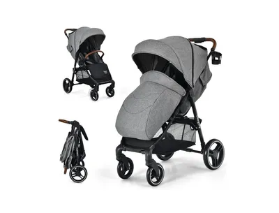 Slickblue Kids 5-Point Harness Lightweight Stroller with Foot Cover and Adjustable Backrest