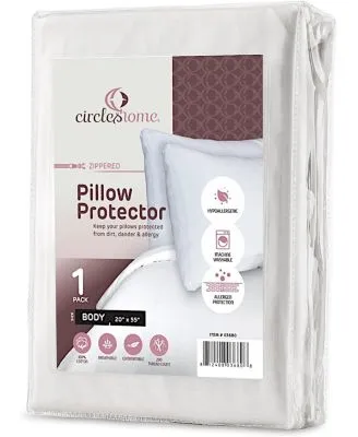 Circles Home 100 Cotton Breathable Pillow Protector With Zipper White