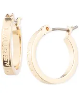 Lauren Ralph Extra-Small Logo Hoop Earrings, 0.47"