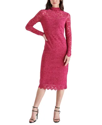Steve Madden Women's Vivienne Flocked Lace Midi Dress