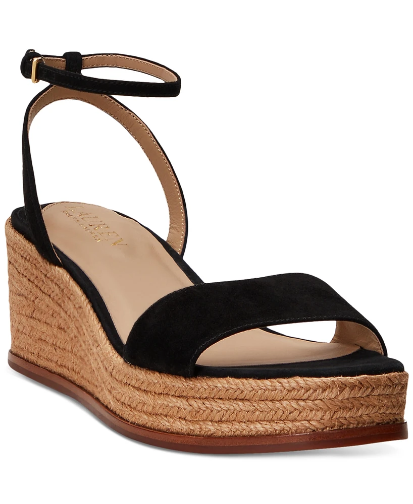 Lauren Ralph Women's Leona Espadrille Platform Wedge Sandals