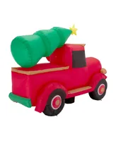 Glitzhome 7' Santa Claus on Pick Up Truck Inflatable Decor